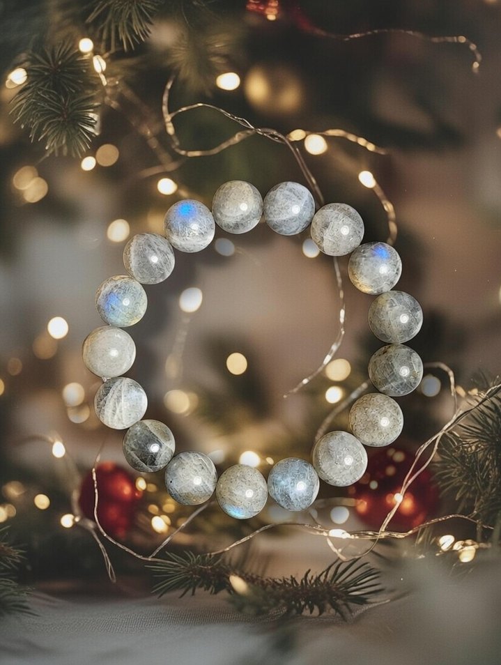 Labrodorit Doğal Taş Bileklik (12 mm) - Görsel 2