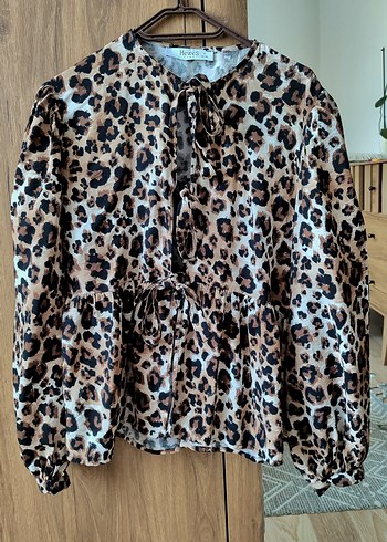 38 Beden Leopar Desenli Uzun Kadın Tunik