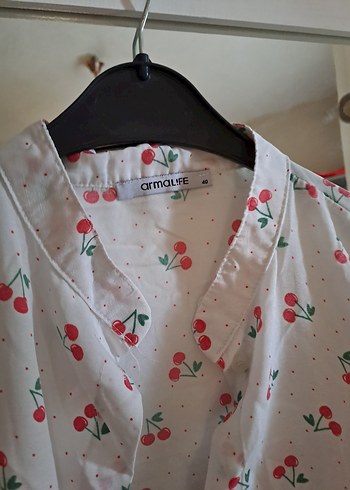 Armalife Pamuklu Beyaz Desenli Tunik