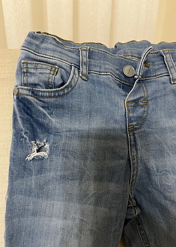 5 Yaş Beden Erkek Çocuk Gri Mavi Bol Kesim Denim Pantolon