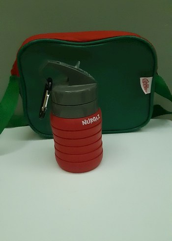 Nurgaz Katlanabilir Kırmızı Termos Matara - Görsel 2