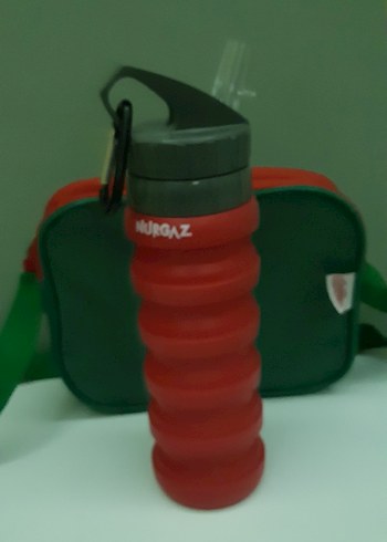 Nurgaz Katlanabilir Kırmızı Termos Matara - Görsel 6