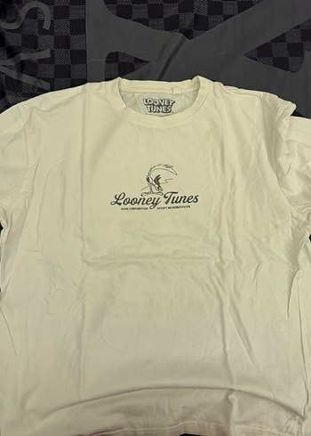 Looney Tunes Baskılı Beyaz Keten Tişört