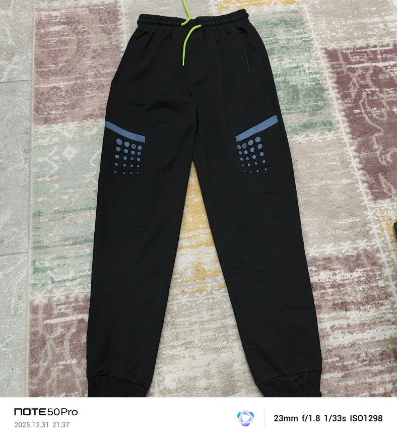 Siyah Rahat Kesim Erkek Outdoor Eşofman - Görsel 2