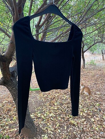 m Beden Siyah fitilli crop