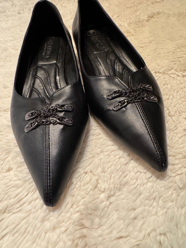 Klasik Siyah Deri Stiletto Kadın Ayakkabı - Görsel 5