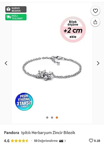 Pandora Pandora ışıltılı herbanyum bileklik 16 cm
