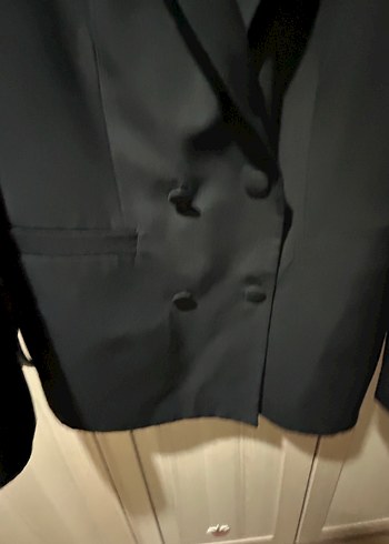 Düğmeli Siyah Kadın Blazer Ceket - Görsel 2