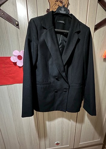 Düğmeli Siyah Kadın Blazer Ceket - Görsel 3