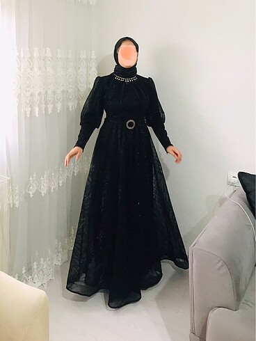Diğer Siyah Tesettür Abiye Elbise