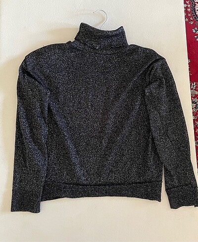 Kadın parıltılı balıkçı yaka kazak - Görsel 2