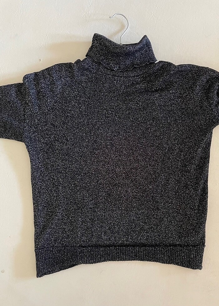 Kadın parıltılı balıkçı yaka kazak - Görsel 3