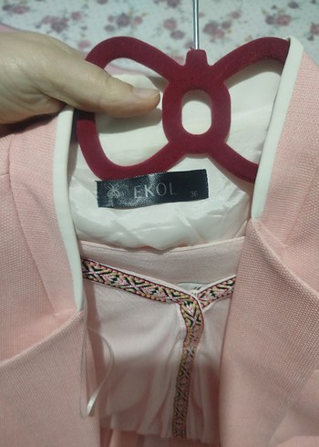 Pembe Düğmeli Kadın Blazer Ceket - Görsel 2