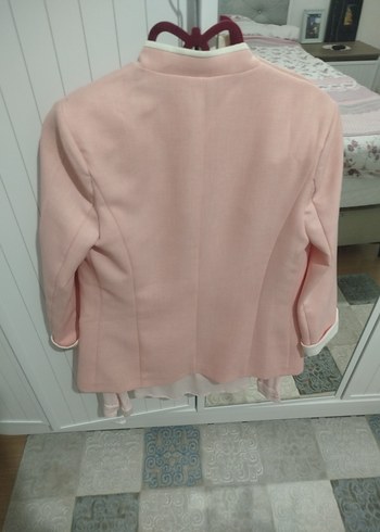 Pembe Düğmeli Kadın Blazer Ceket - Görsel 4