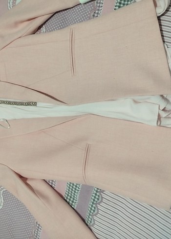 Pembe Düğmeli Kadın Blazer Ceket - Görsel 3