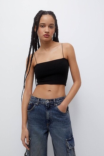 y2k urban crop askılı üst