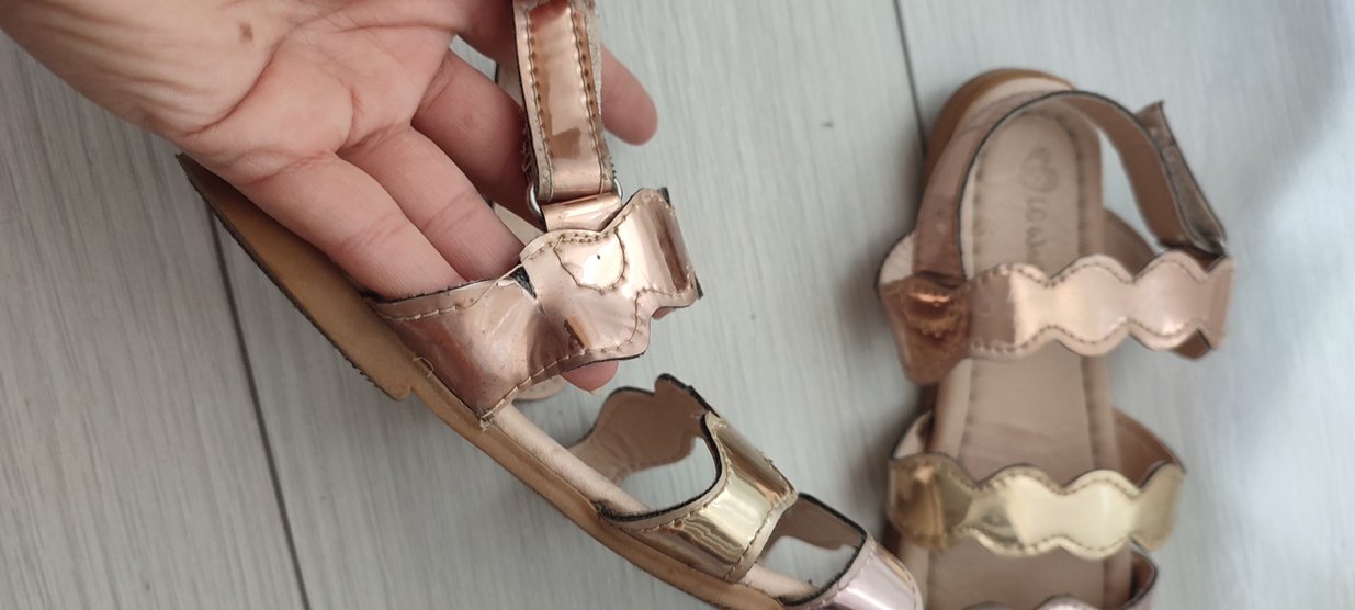 Kız Çocuk Parlak Deri Bohem Sandalet - Görsel 2