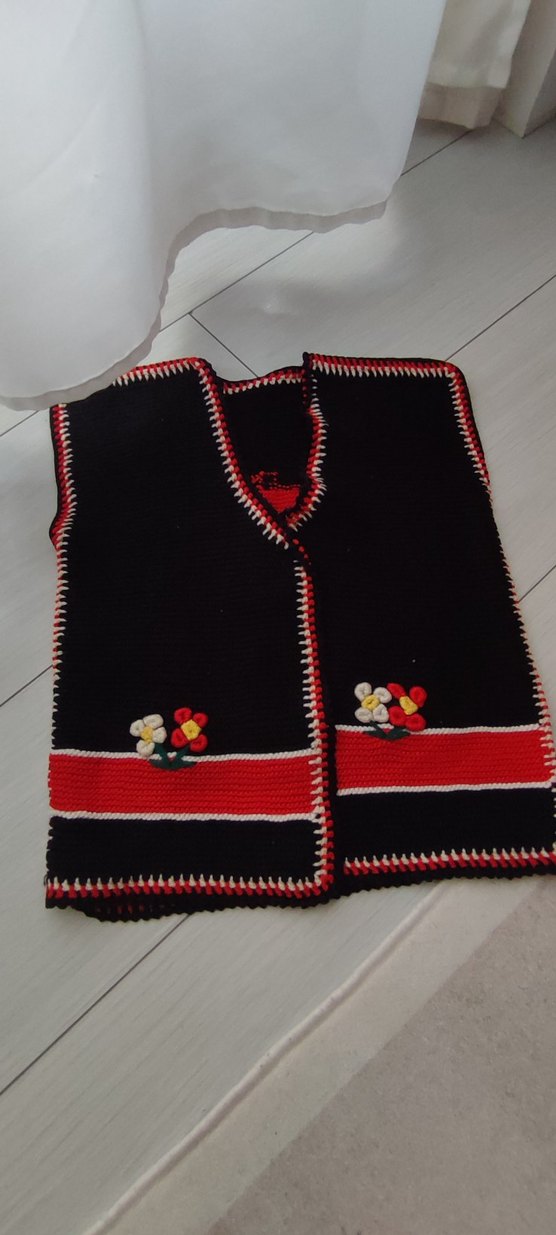 Nakışlı Renkli Ev Desenli yelek - Görsel 2