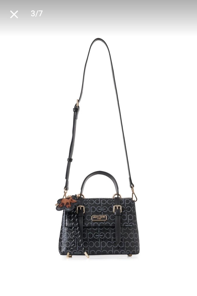 Desenli Siyah Deri Kadın Çanta - Görsel 4