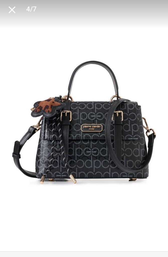 Desenli Siyah Deri Kadın Çanta - Görsel 3