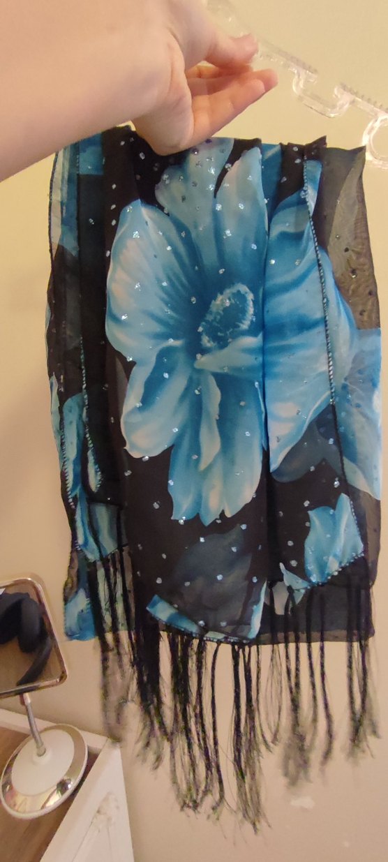 Kadın Mavi Bohem Tarzı Şal 2 adet - Görsel 2