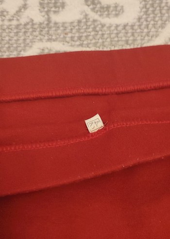 Kırmızı Fermuarlı Mini Etek - Görsel 6