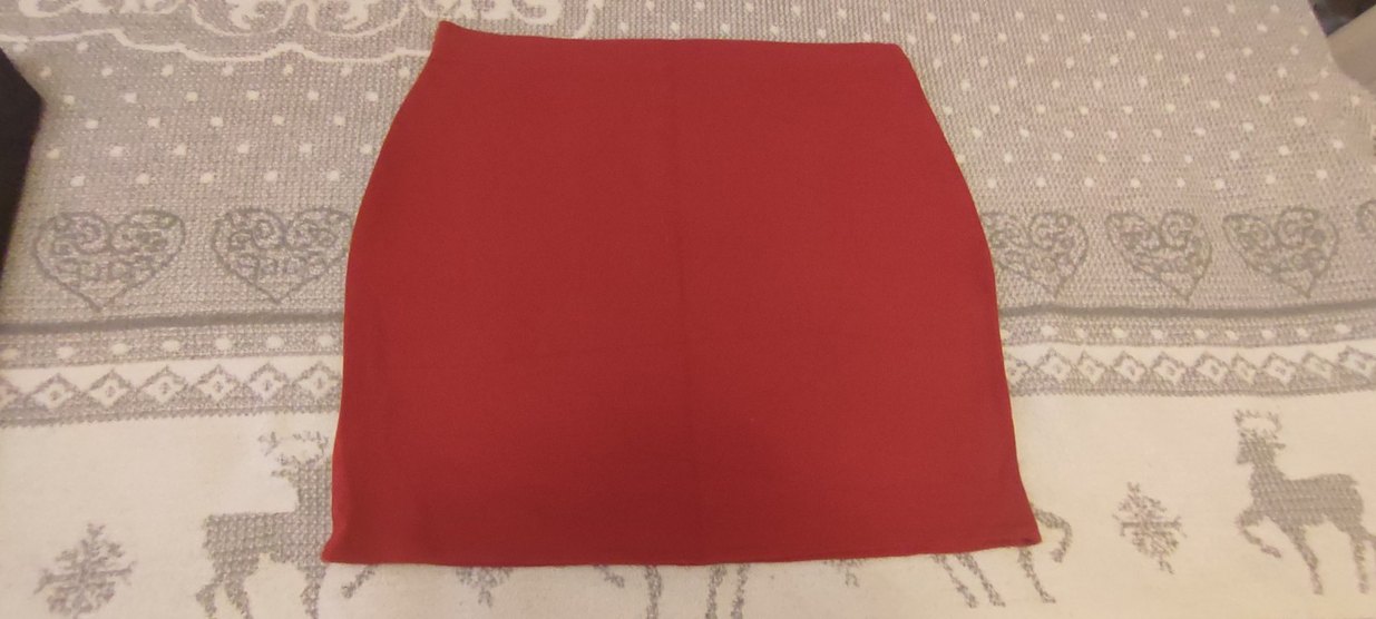 Kırmızı Fermuarlı Mini Etek - Görsel 2