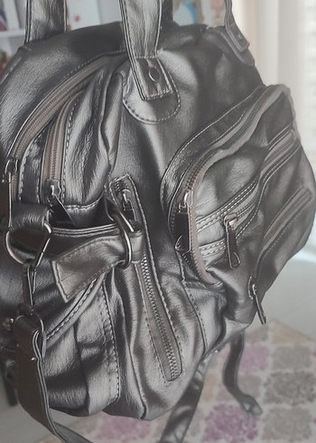 Siyah Deri Gotik Kadın Çanta - Görsel 2