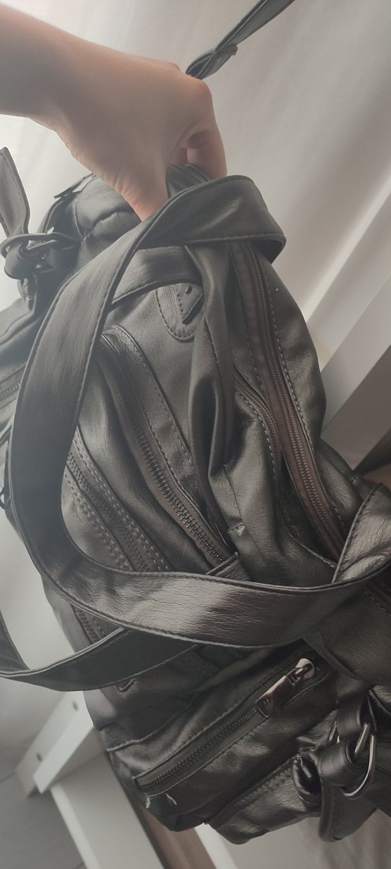 Siyah Deri Gotik Kadın Çanta - Görsel 4