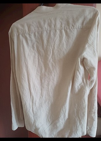 Mavi Erkek Keten gömlek sıfır ürün - Görsel 5