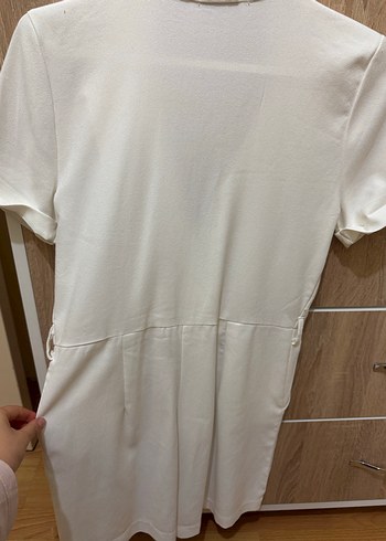 Kadın Beyaz Kısa Kollu Keten Tulum - Görsel 3