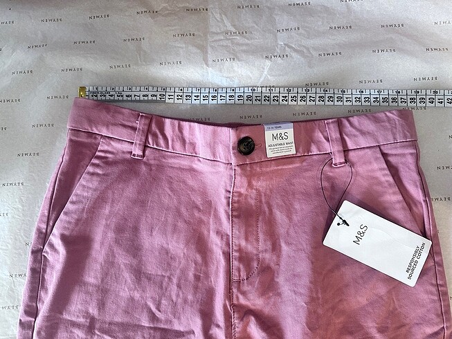 13-14 Yaş Beden pembe Renk Marks & Spencer 13/14 Yaş Denim Şort