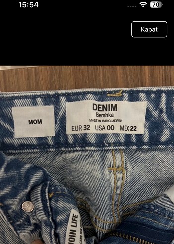 Düğmeli Gri Mavi Kadın Denim Pantolon - Görsel 4