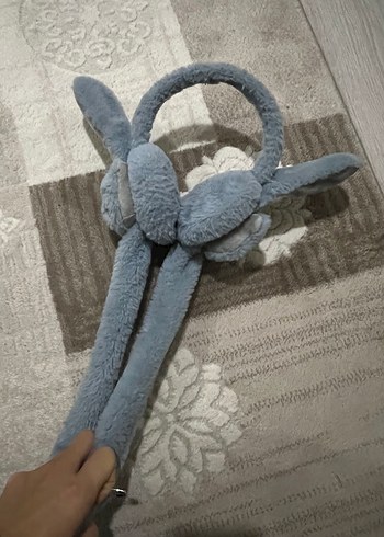 Mavi pelüş kulaklı şapka - Görsel 3