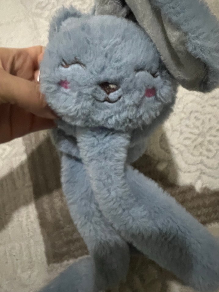 Mavi pelüş kulaklı şapka - Görsel 2