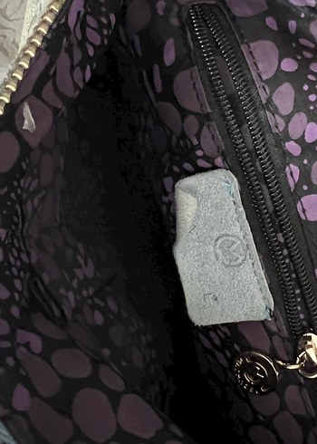 Gri Süet Kadın Çanta Fermuarlı - Görsel 4