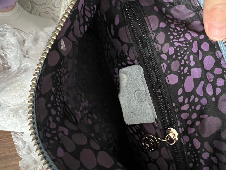 Gri Süet Kadın Çanta Fermuarlı - Görsel 4