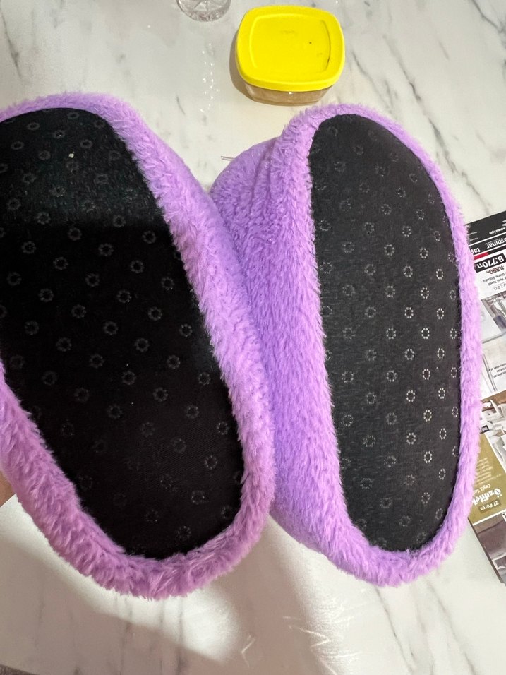 Mor Kız Çocukları Sıcak Terlikler - Görsel 3