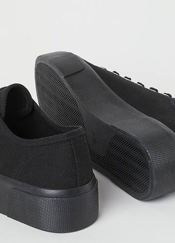 40 Beden H&M Platformlu Siyah Spor Ayakkabı