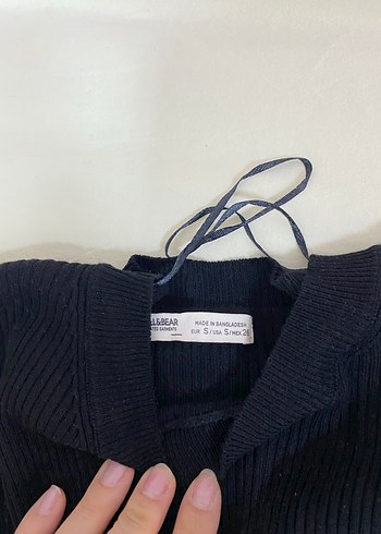 Uzun Kollu Siyah Mini Elbise - Görsel 2