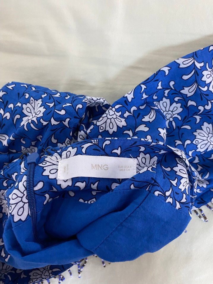 Mavi Desenli Mini Etek - Görsel 2