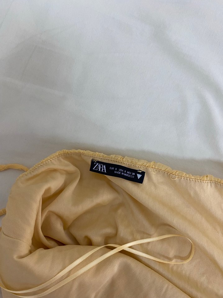 Sarı Fırfırlı Mini Elbise - Görsel 3