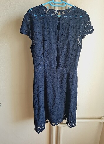 H&M H&M lacivert sırt dekolteli elbise
