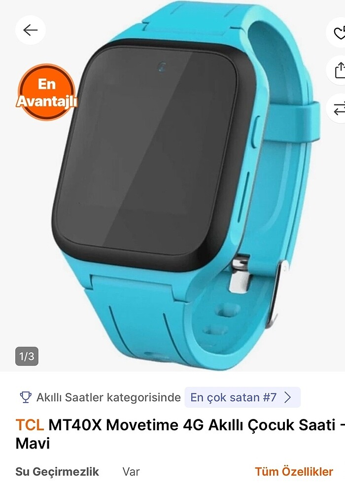 TCL MT40X Movetime 4G Akıllı Çocuk Saati - Mavi - Görsel 4