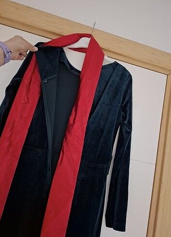 Diğer Kadın kadife çiçek baskılı uzun elbise