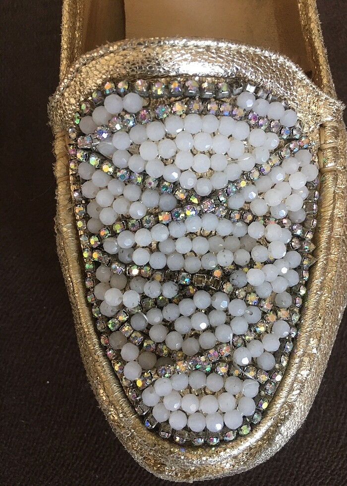 GUJA TAŞ İŞLEMELİ BAĞCIKLI GERÇEK DERİ AYAKKABI - Görsel 2