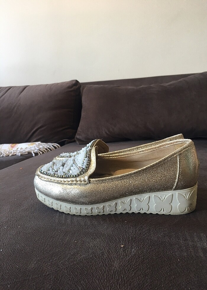 GUJA TAŞ İŞLEMELİ BAĞCIKLI GERÇEK DERİ AYAKKABI - Görsel 4