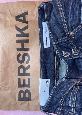 Bershka Kadın Koyu Mavi Kot şort Etek - Görsel 2