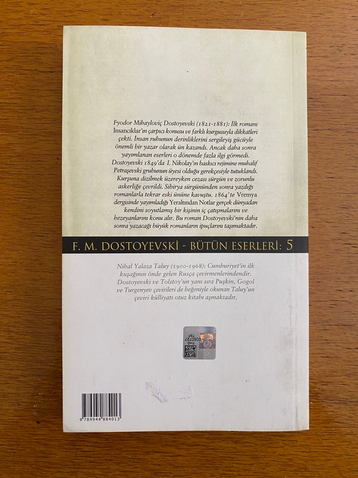 Yeraltından Notlar - Fyodor Dostoyevski - Görsel 5