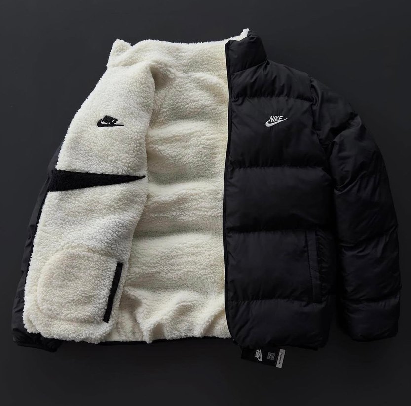 Nike Siyah Erkek Çift Taraflı Şişme Mont - Görsel 5